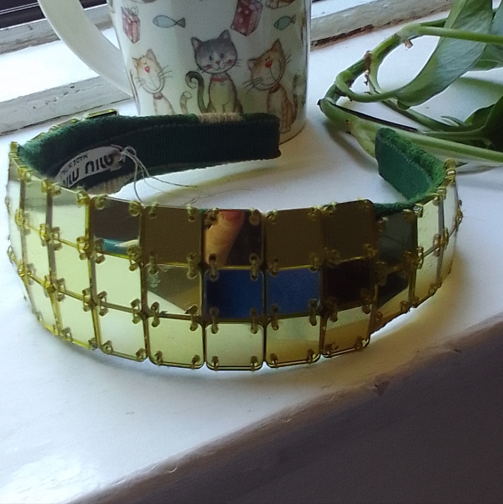 Miu Miu Gold and Green Hair Accessory